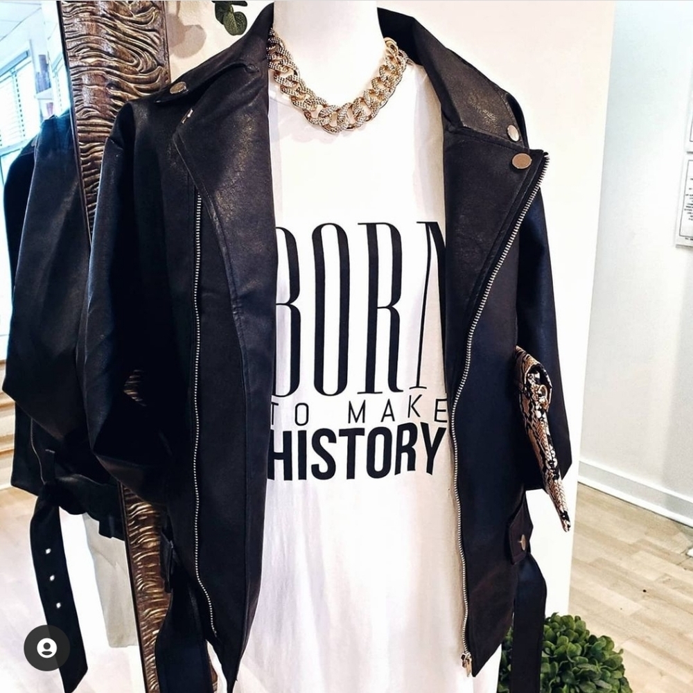 Oversized Moto Faux Leather Jacket